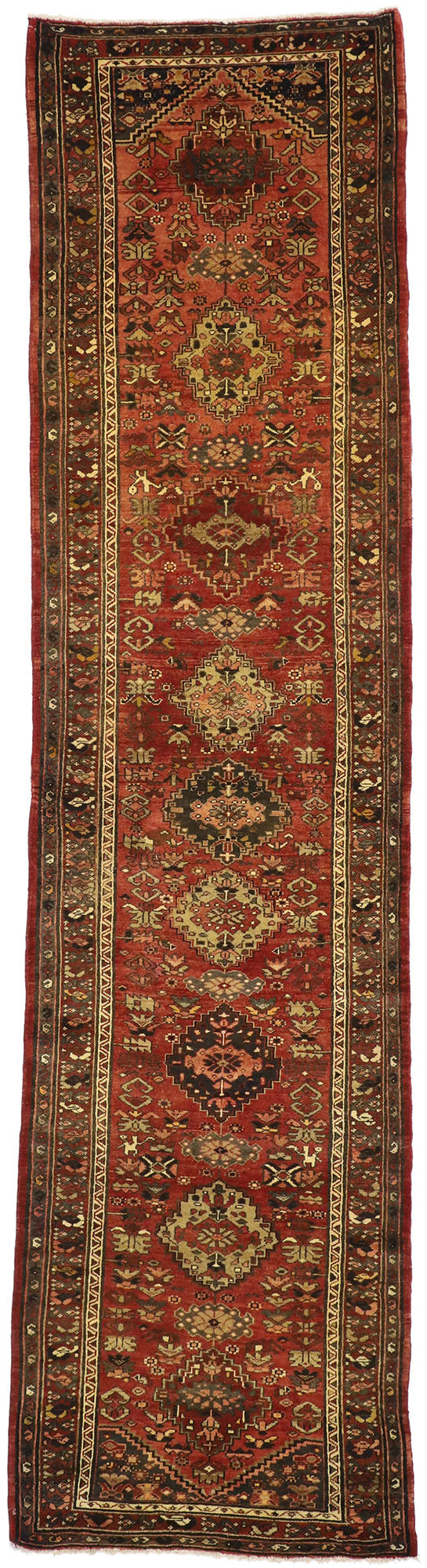 3 x 13 Vintage Persian Hamadan Runner 75364