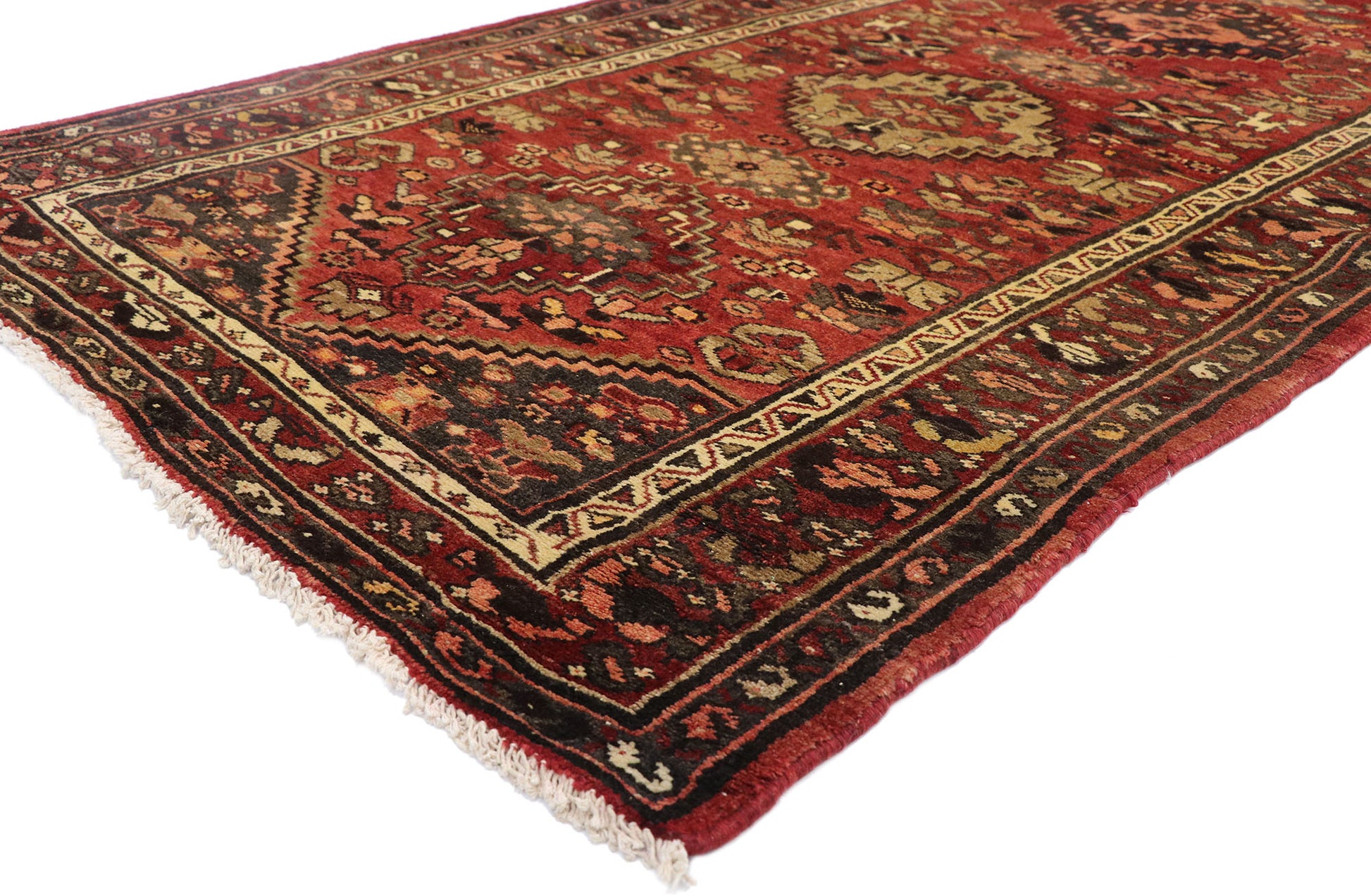 3 x 13 Vintage Persian Hamadan Runner 75364