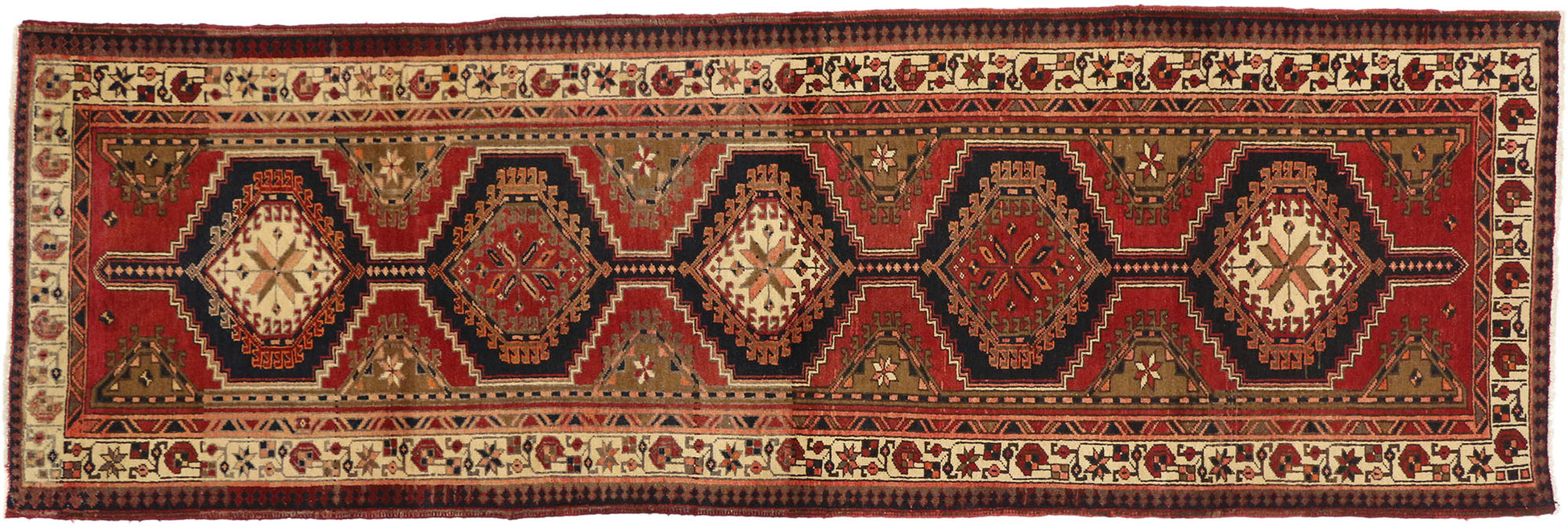 4 x 11 Vintage Persian Azerbaijan Rug 75372
