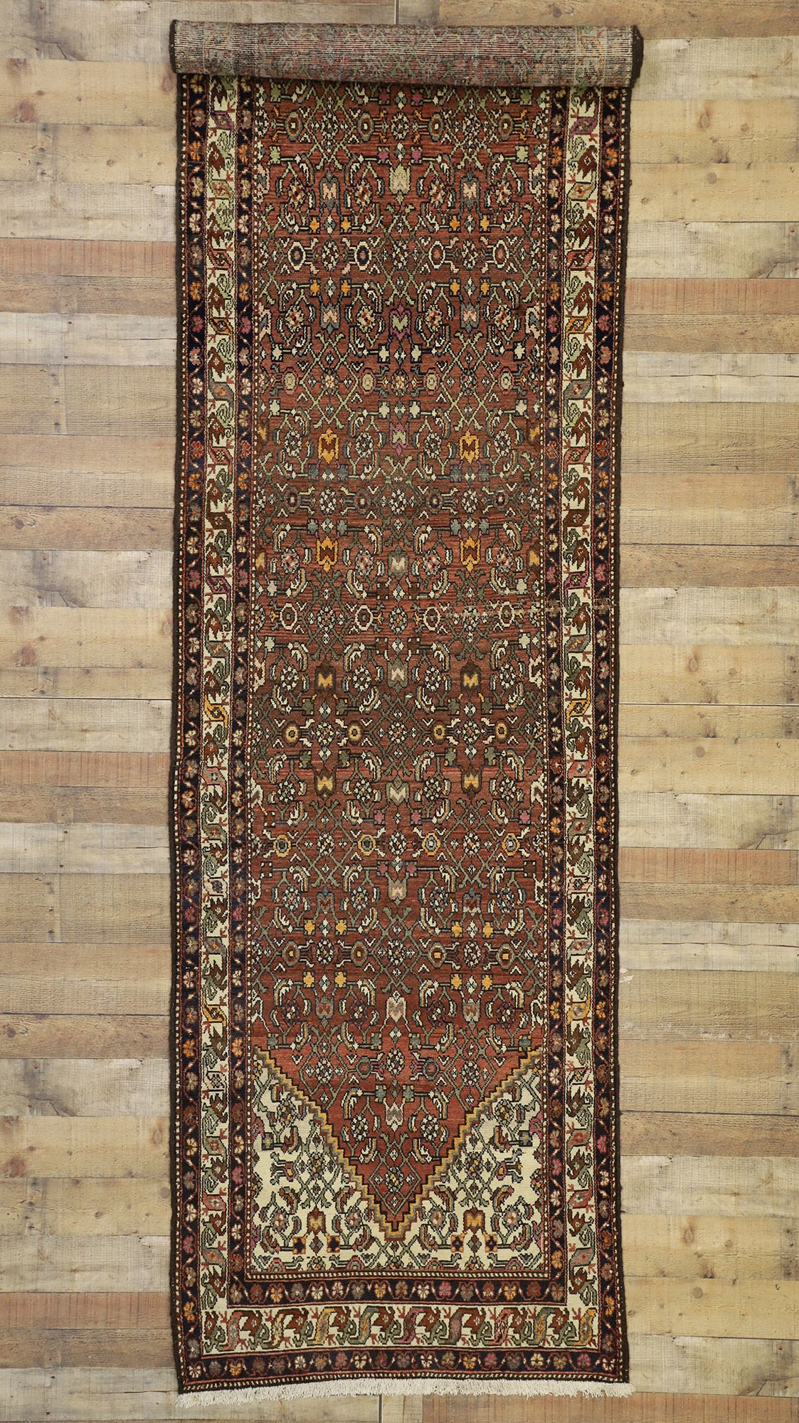 3 x 13 Vintage Hamadan Rug 75379