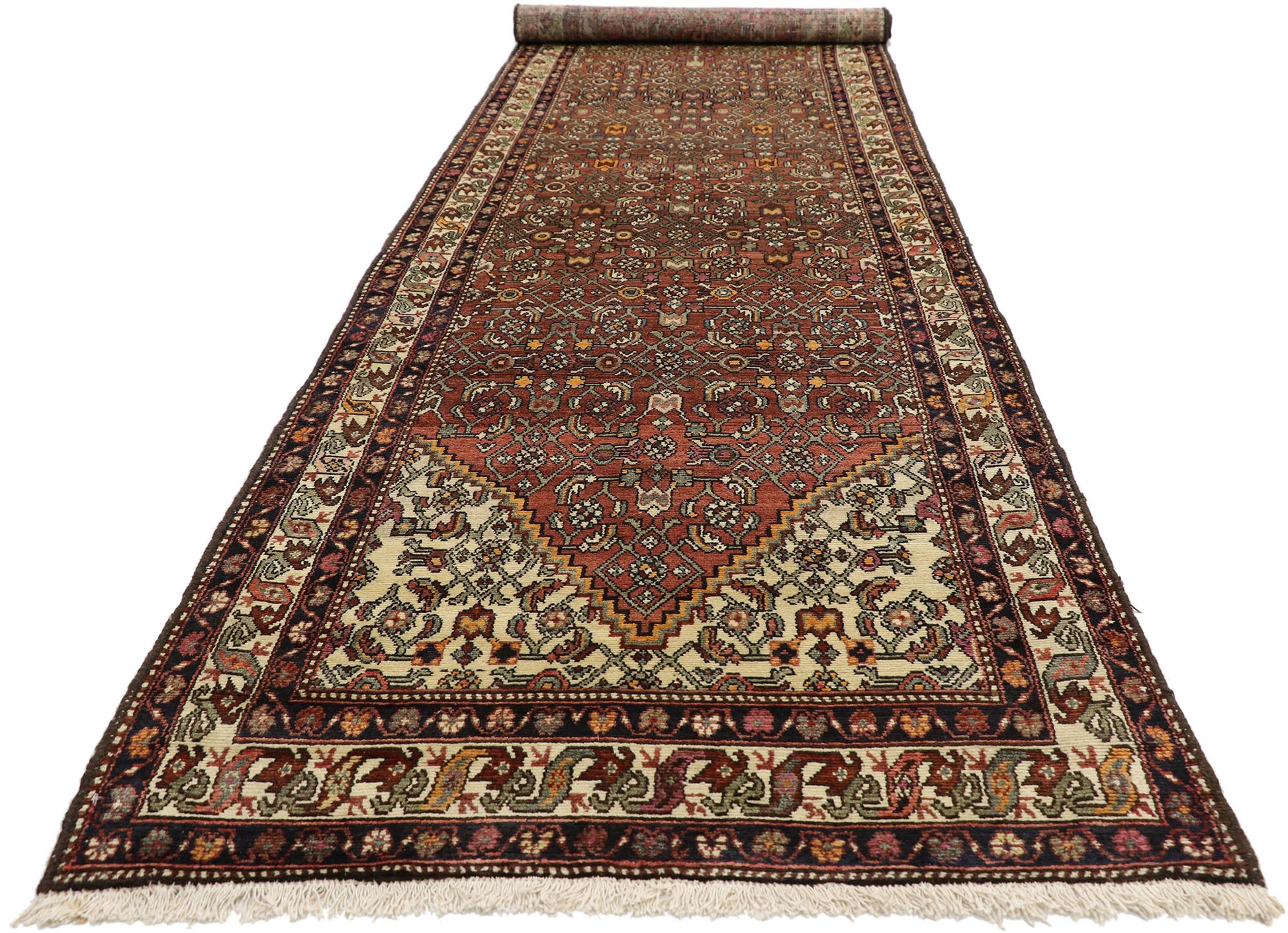 3 x 13 Vintage Hamadan Rug 75379