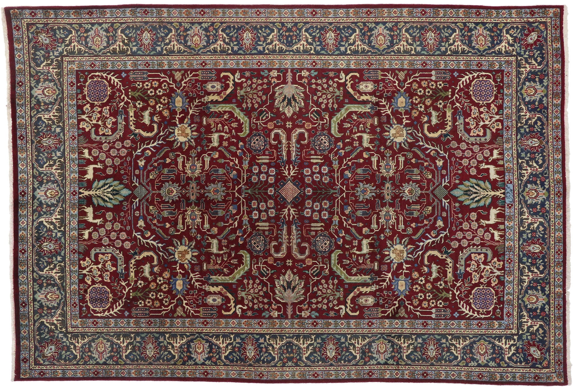 7 x 10 Vintage Persian Tabriz Rug 75511