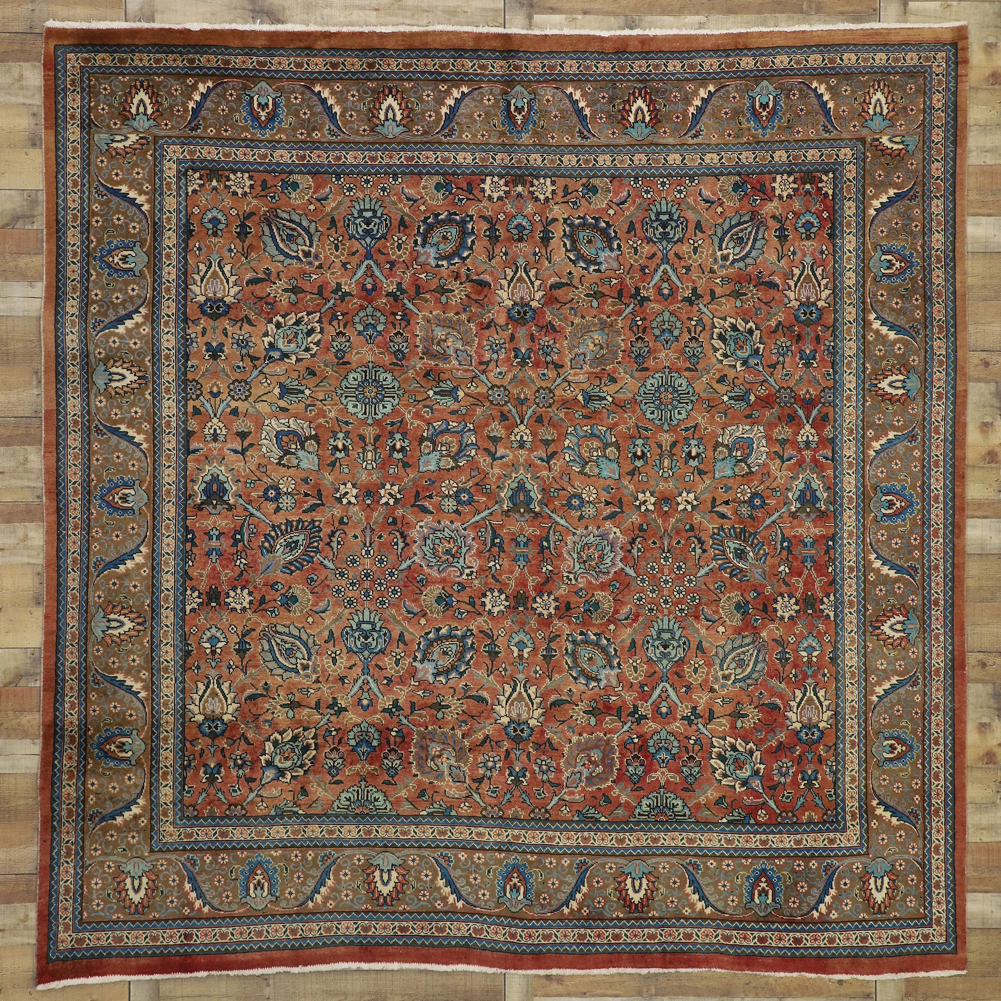 10 x 10 Vintage Tabriz Rug 75514
