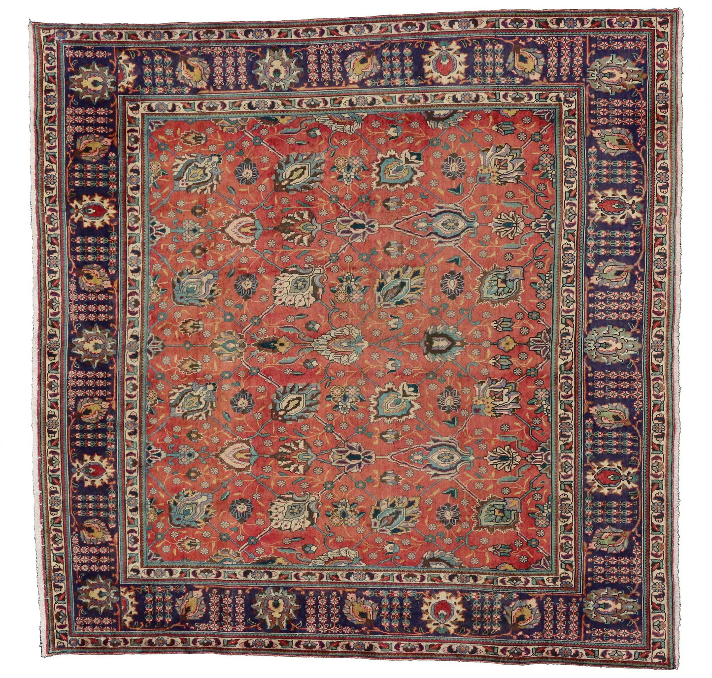 9 x 9 Vintage Tabriz Rug 75521