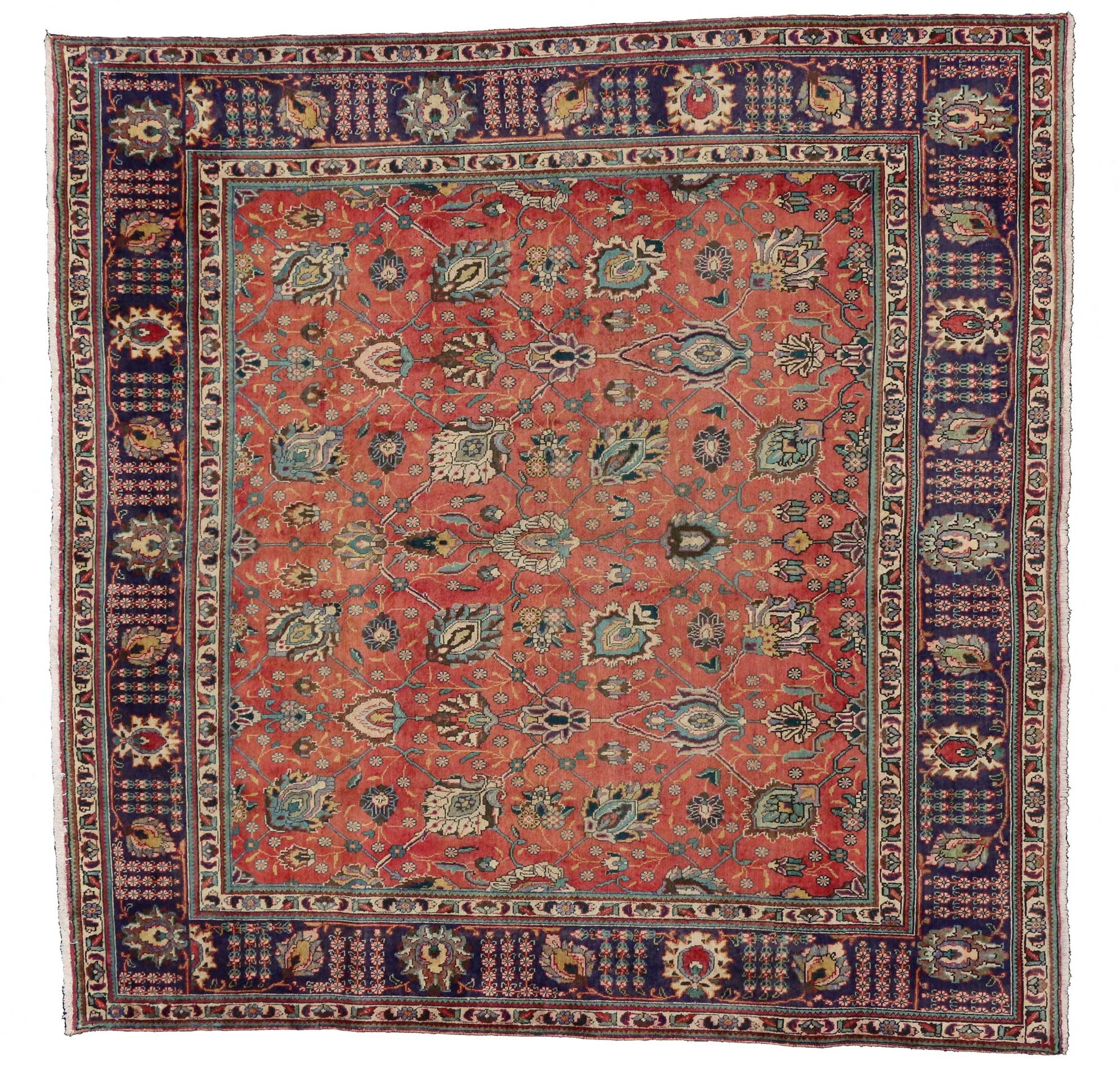 9 x 9 Vintage Tabriz Rug 75521