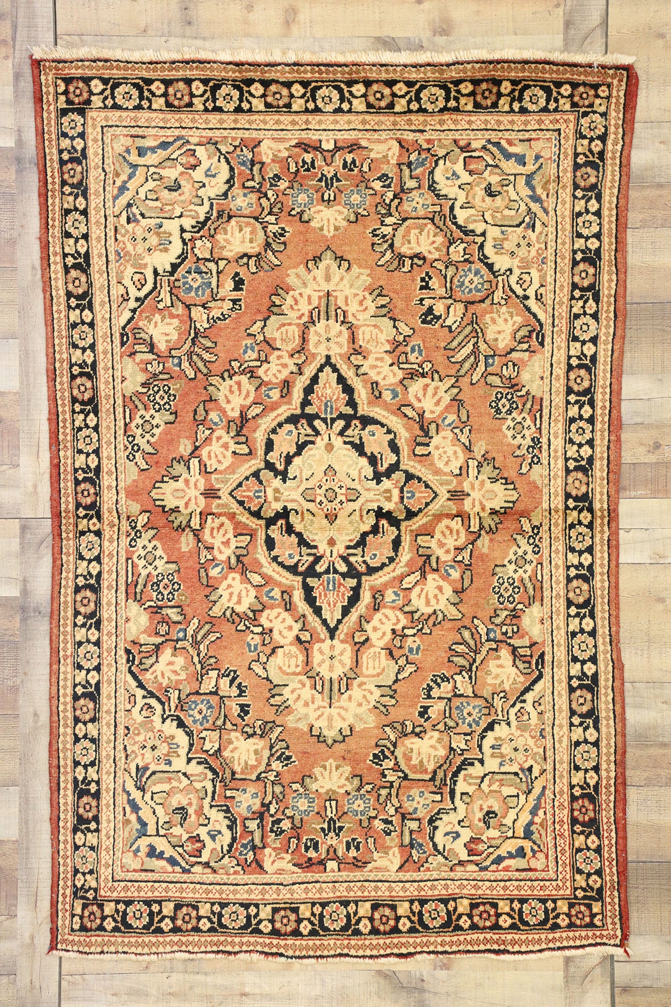 4 x 7 Vintage Persian Mahal Rug 75536