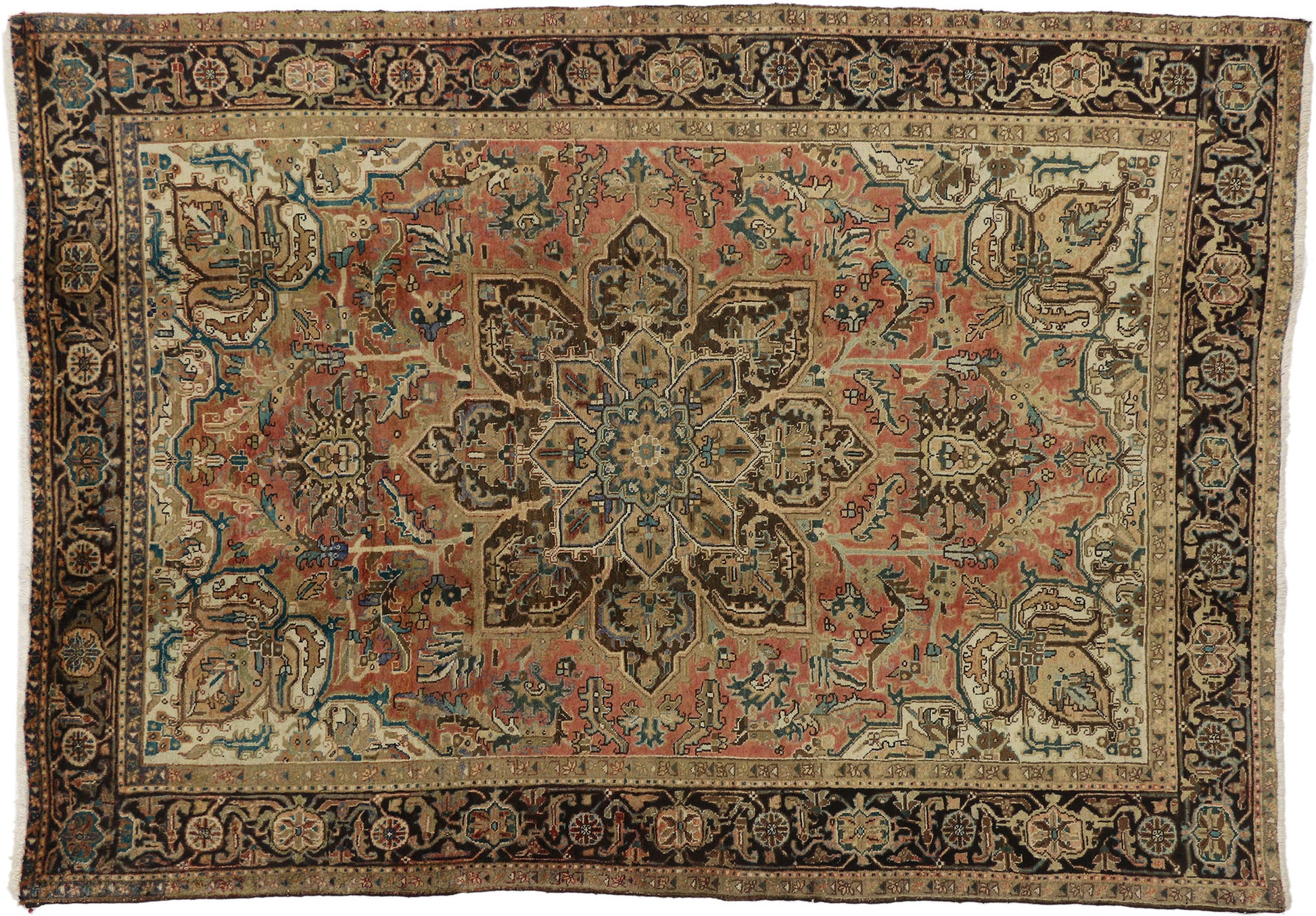 7 x 10 Vintage Persian Heriz Rug 75554