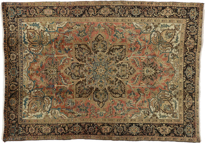 7 x 10 Vintage Persian Heriz Rug 75554