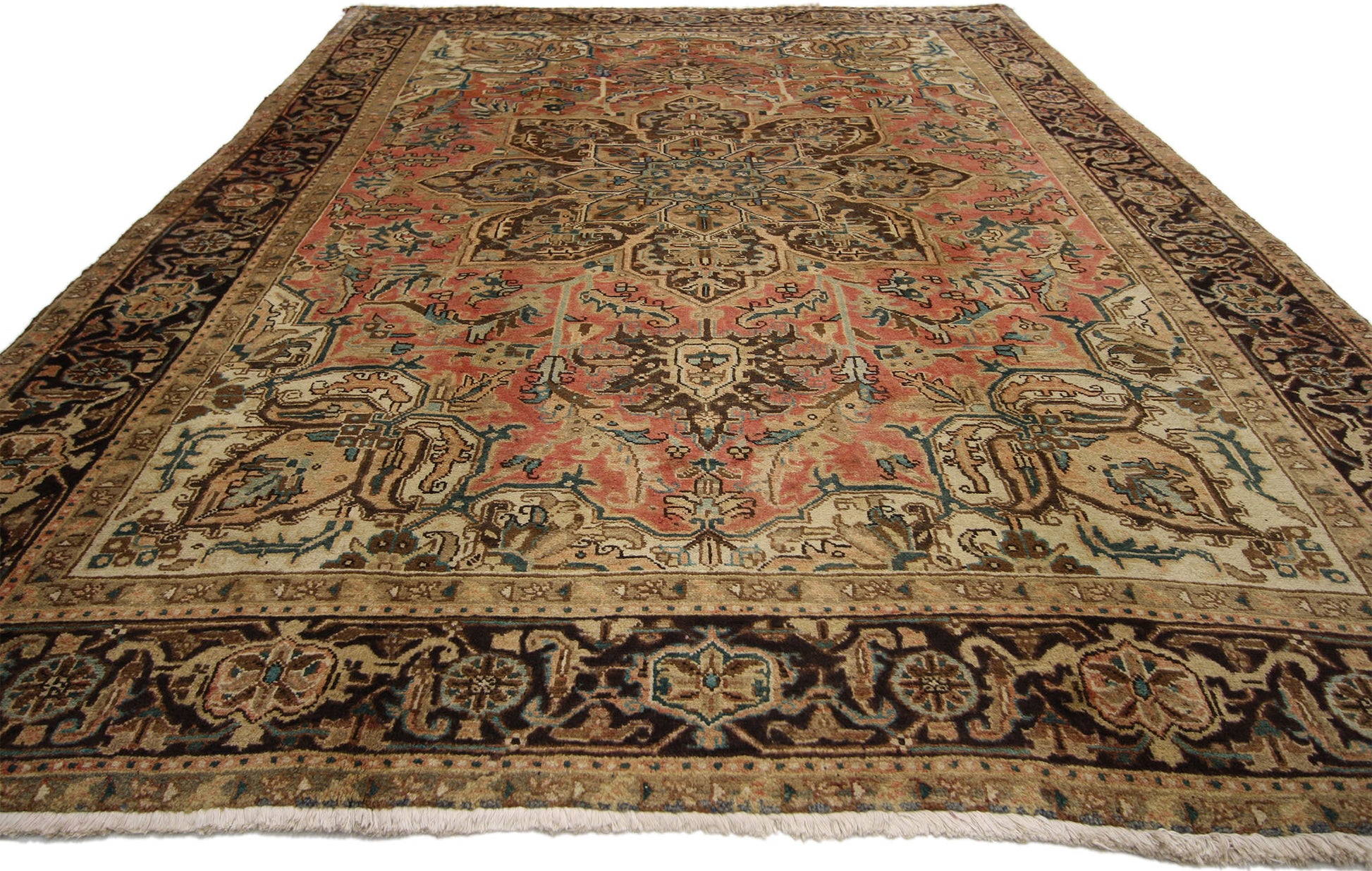 7 x 10 Vintage Persian Heriz Rug 75554