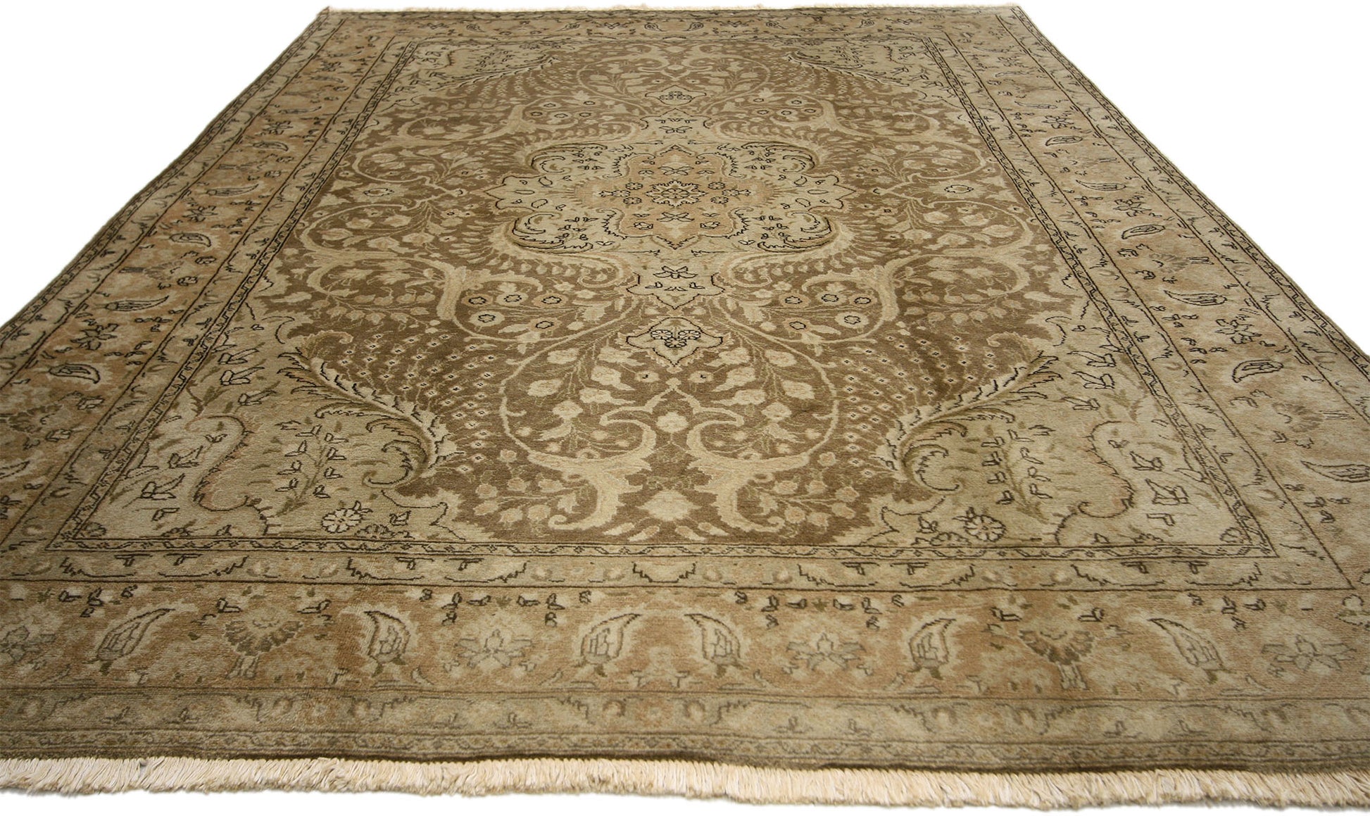 6 x 9 Vintage Persian Tabriz Rug 75560