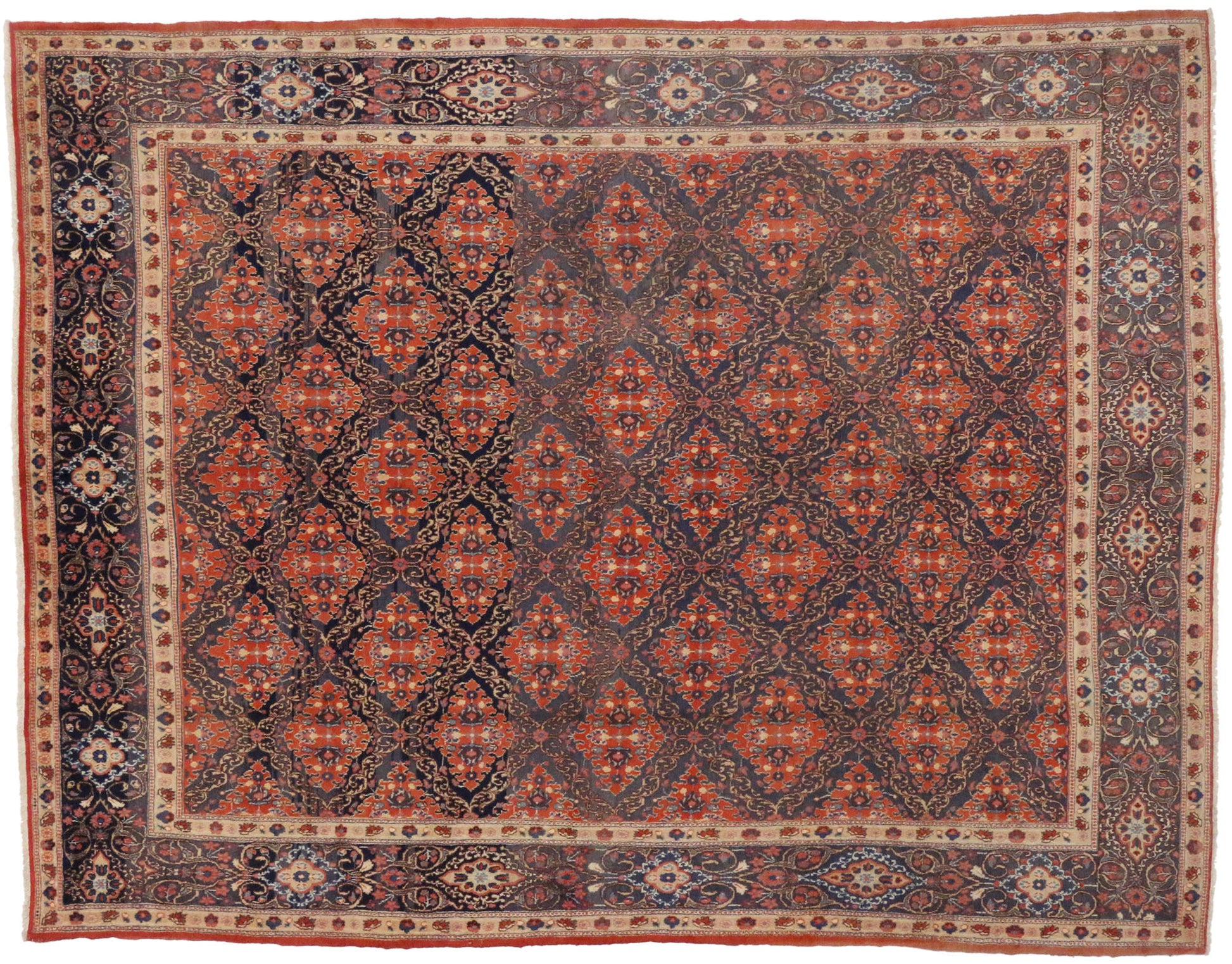 10 x 13 Vintage Persian Mashhad Rug 75579