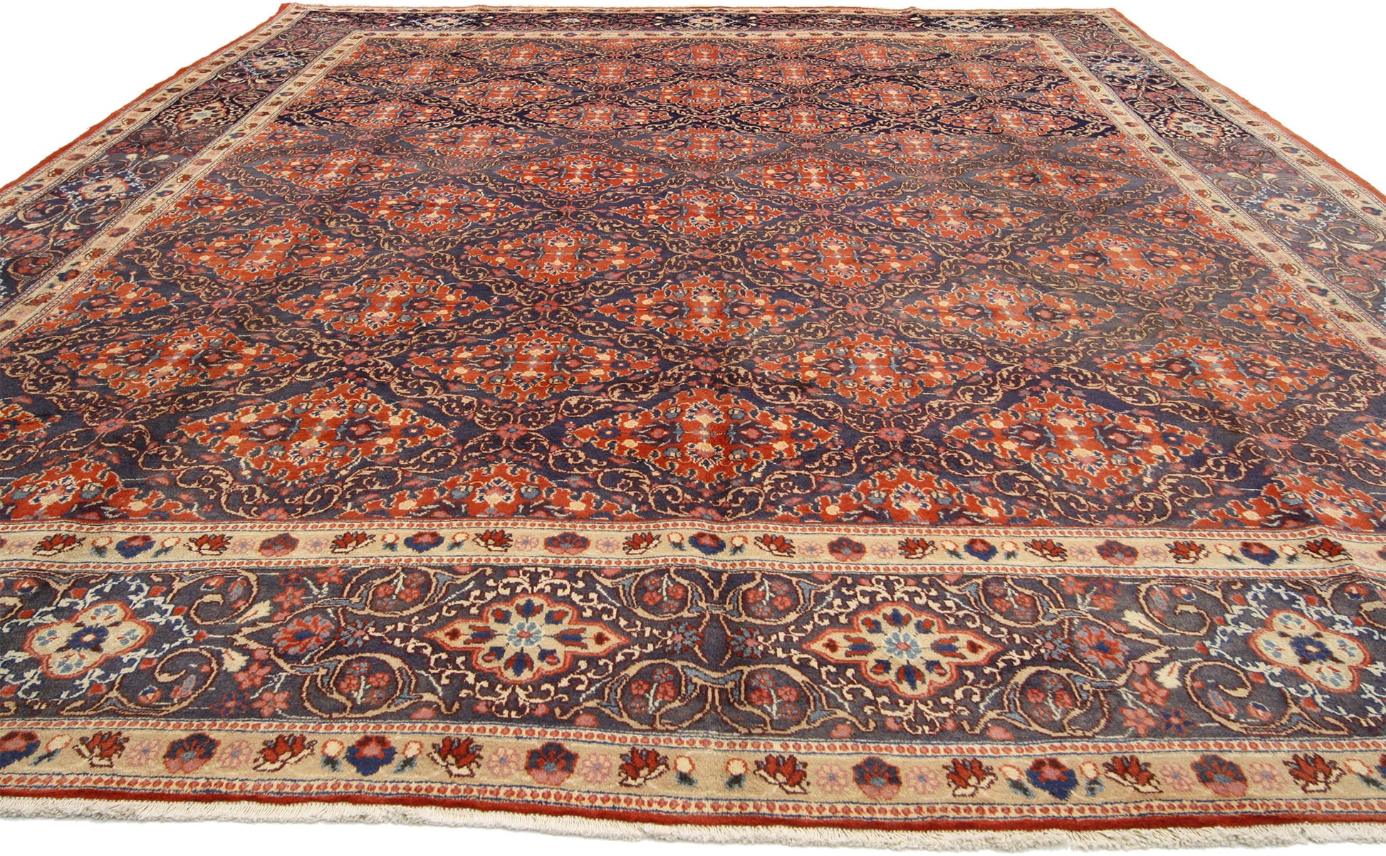 10 x 13 Vintage Persian Mashhad Rug 75579