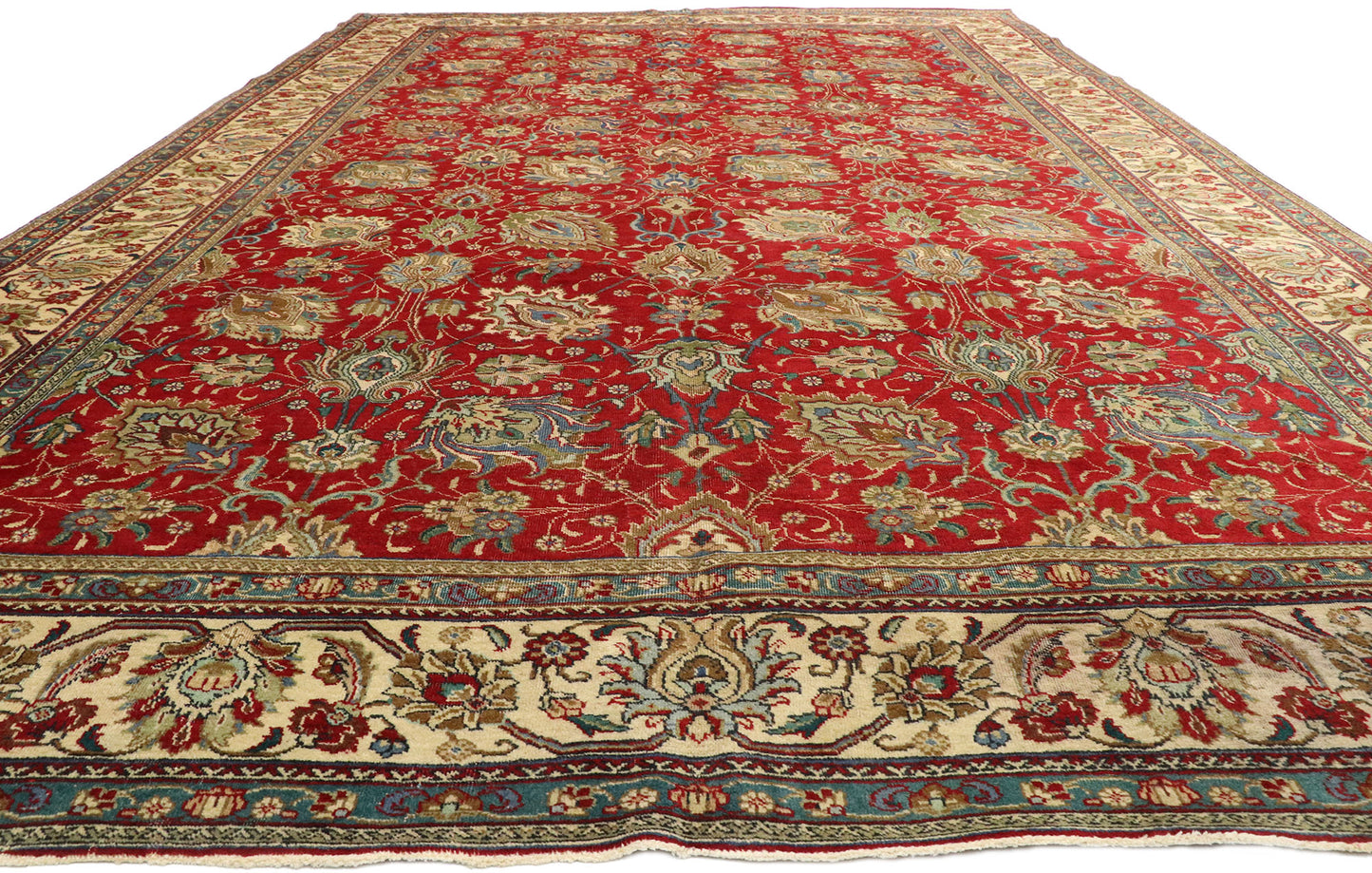 9 x 16 Vintage Persian Tabriz Rug 75593