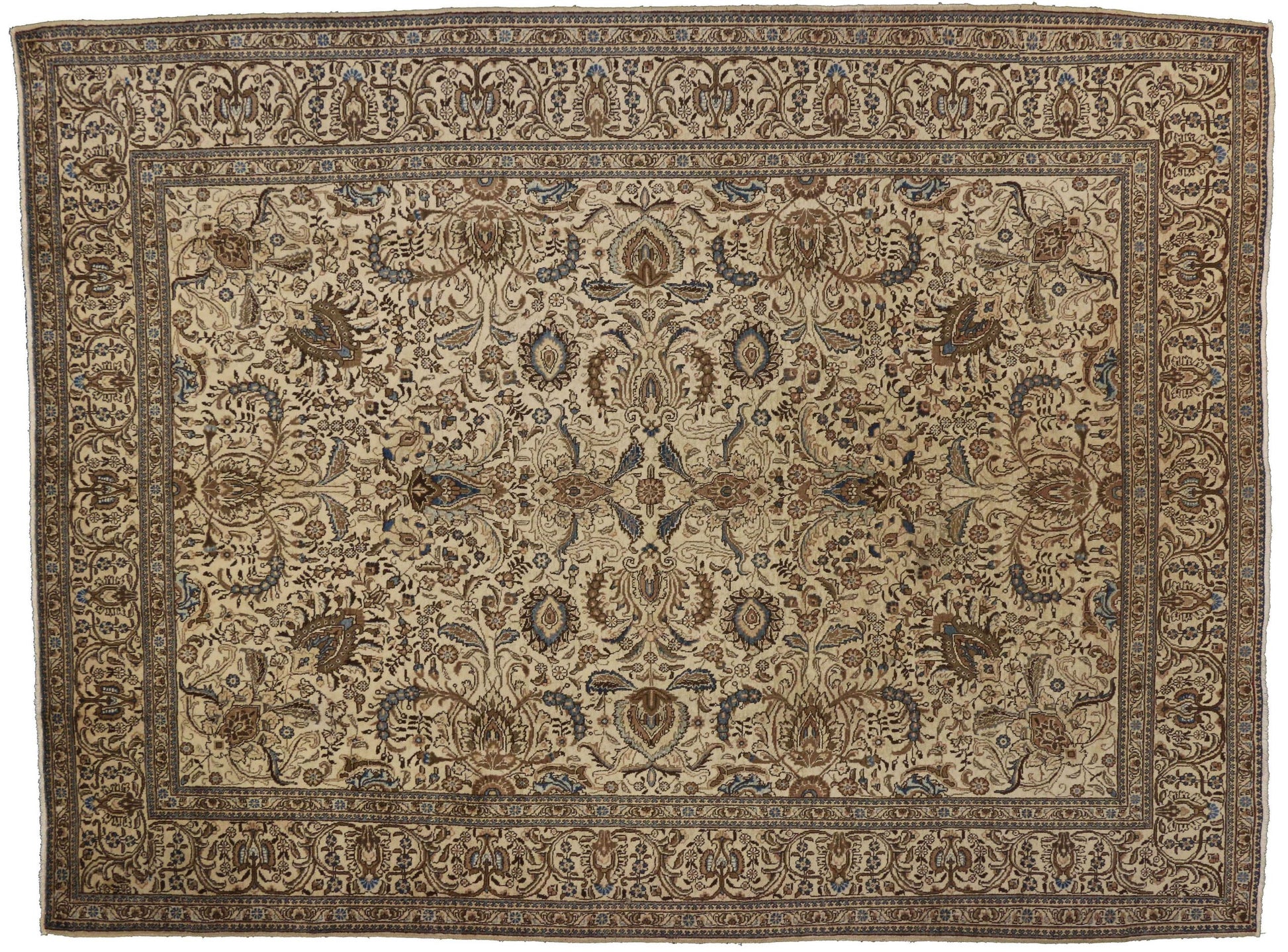 10 x 13 Vintage Persian Tabriz Rug 75595