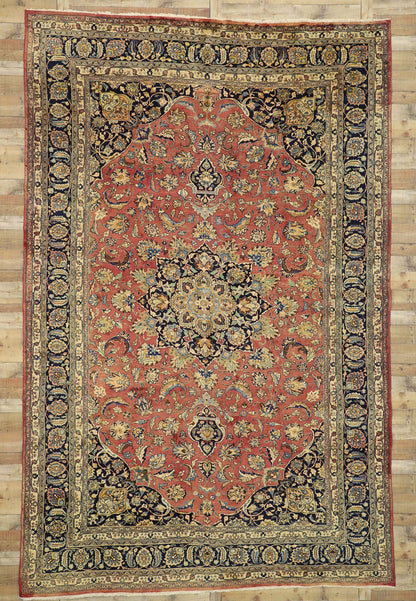 10 x 15 Vintage Persian Mashhad Rug 75597