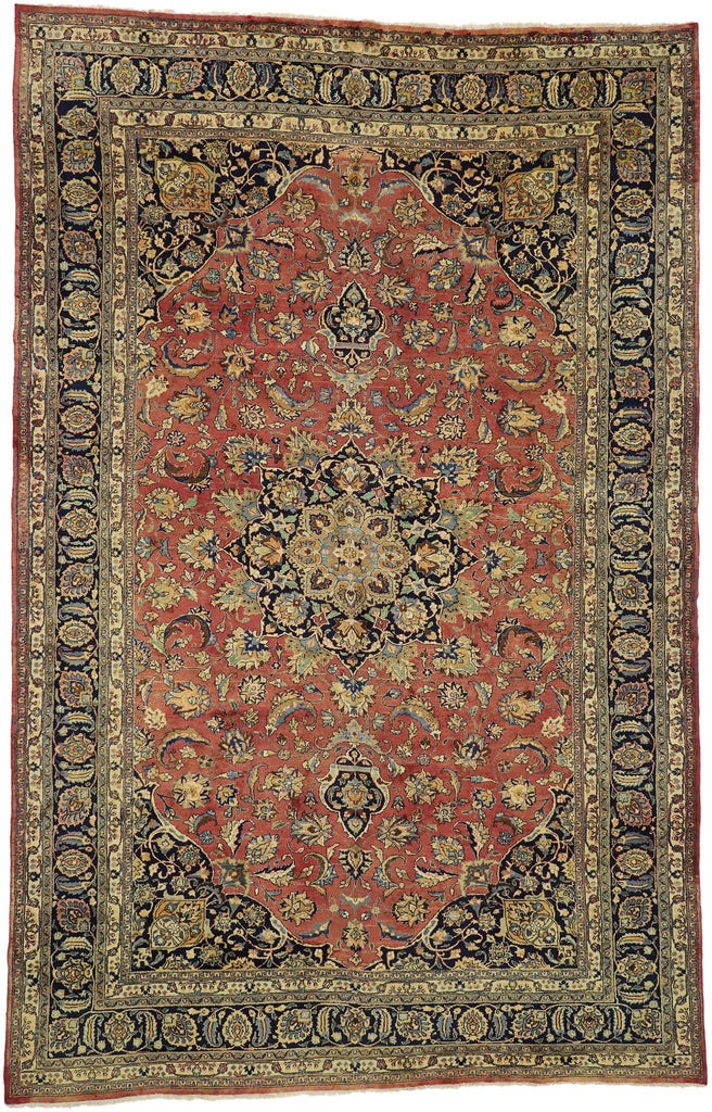 10 x 15 Vintage Persian Mashhad Rug 75597