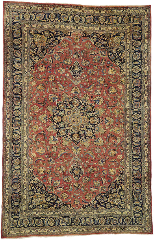 10 x 15 Vintage Persian Mashhad Rug 75597