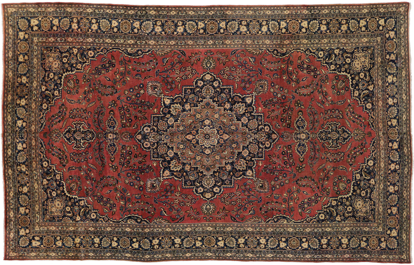 10 x 16 Vintage Persian Mashhad Rug 75598