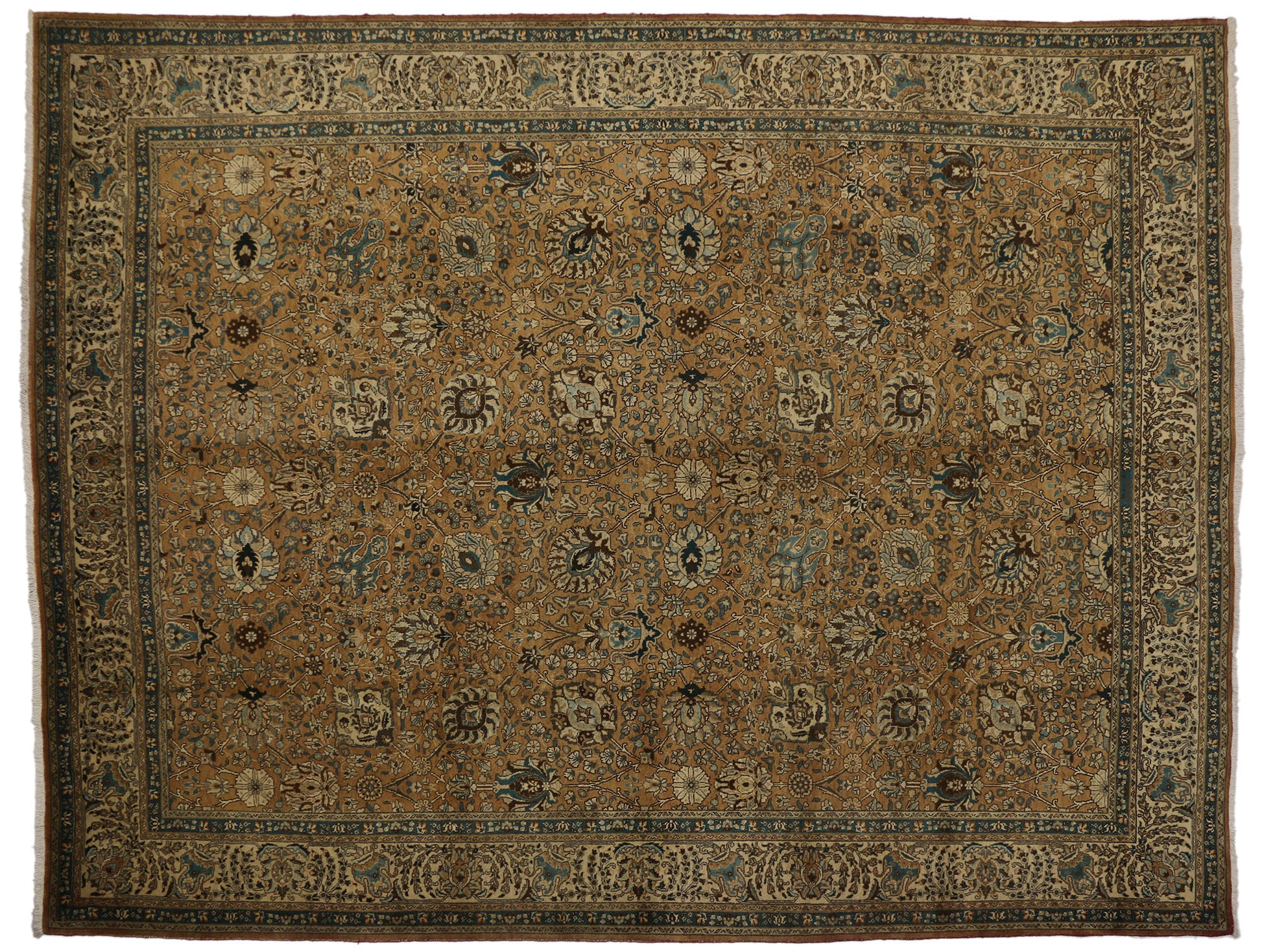10 x 13 Vintage Persian Tabriz Rug 75603
