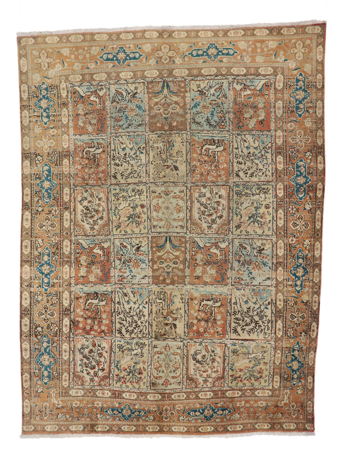 8 x 10 Vintage Persian Tabriz Rug 75605