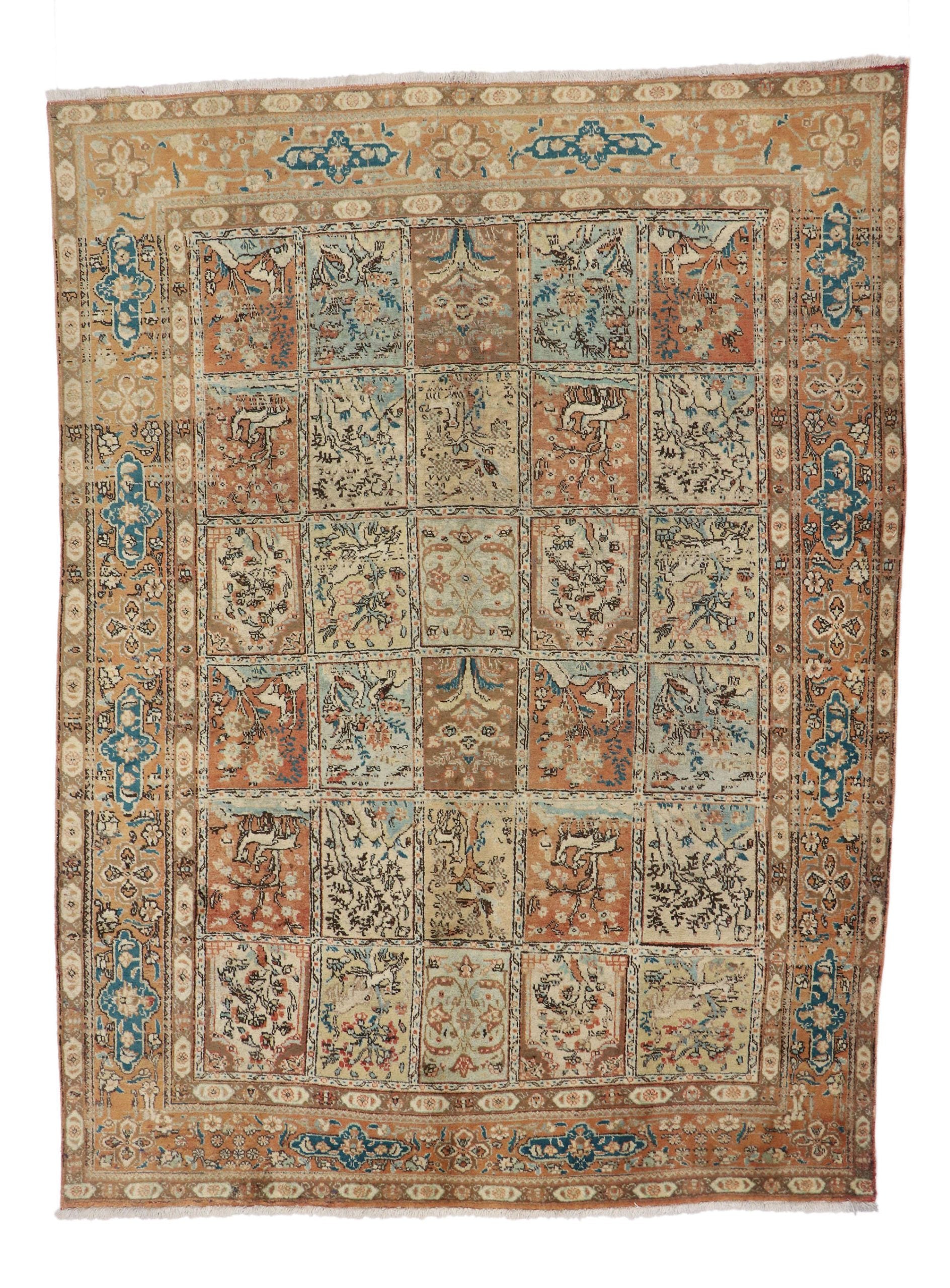 8 x 10 Vintage Persian Tabriz Rug 75605
