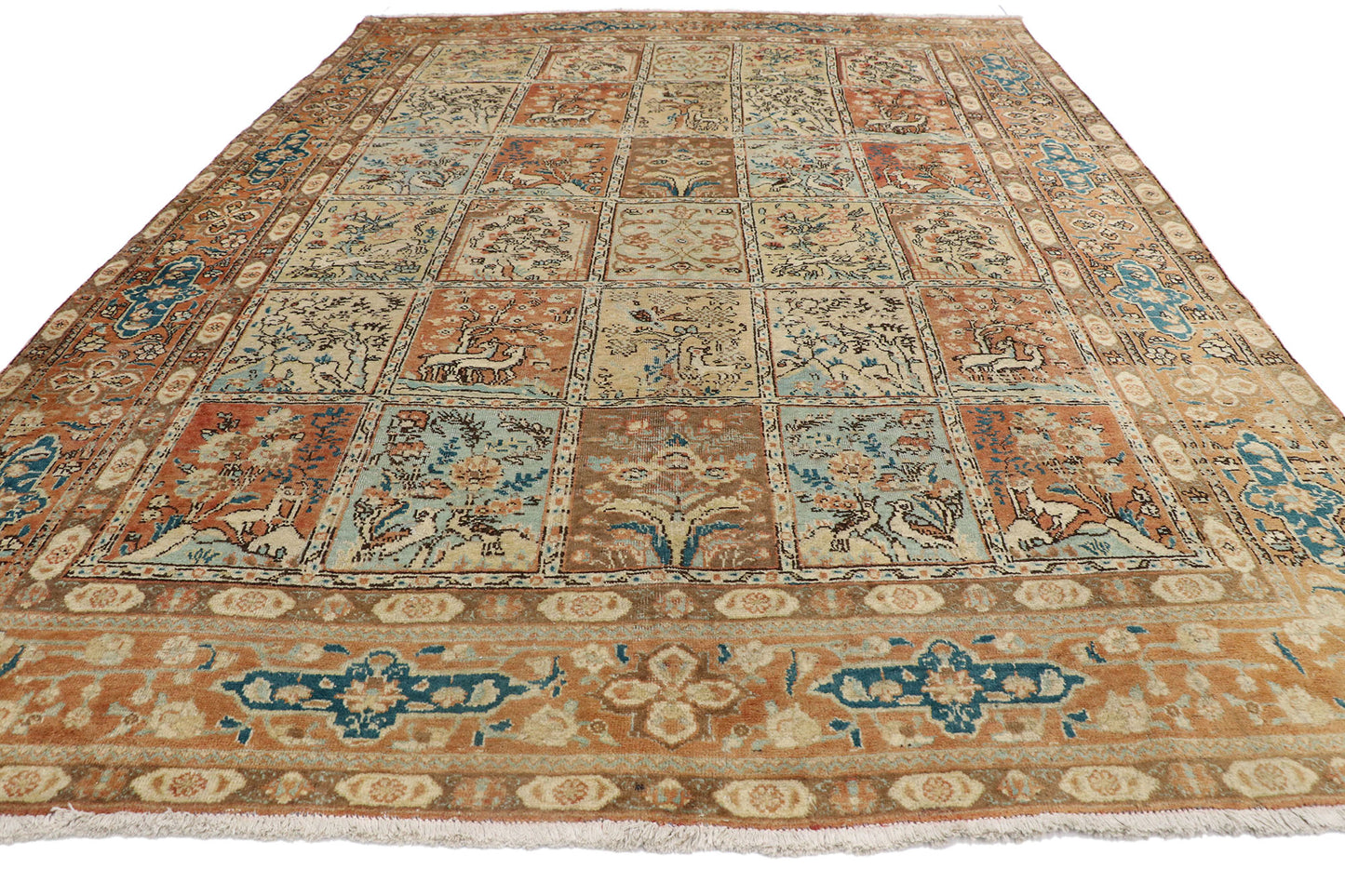 8 x 10 Vintage Persian Tabriz Rug 75605