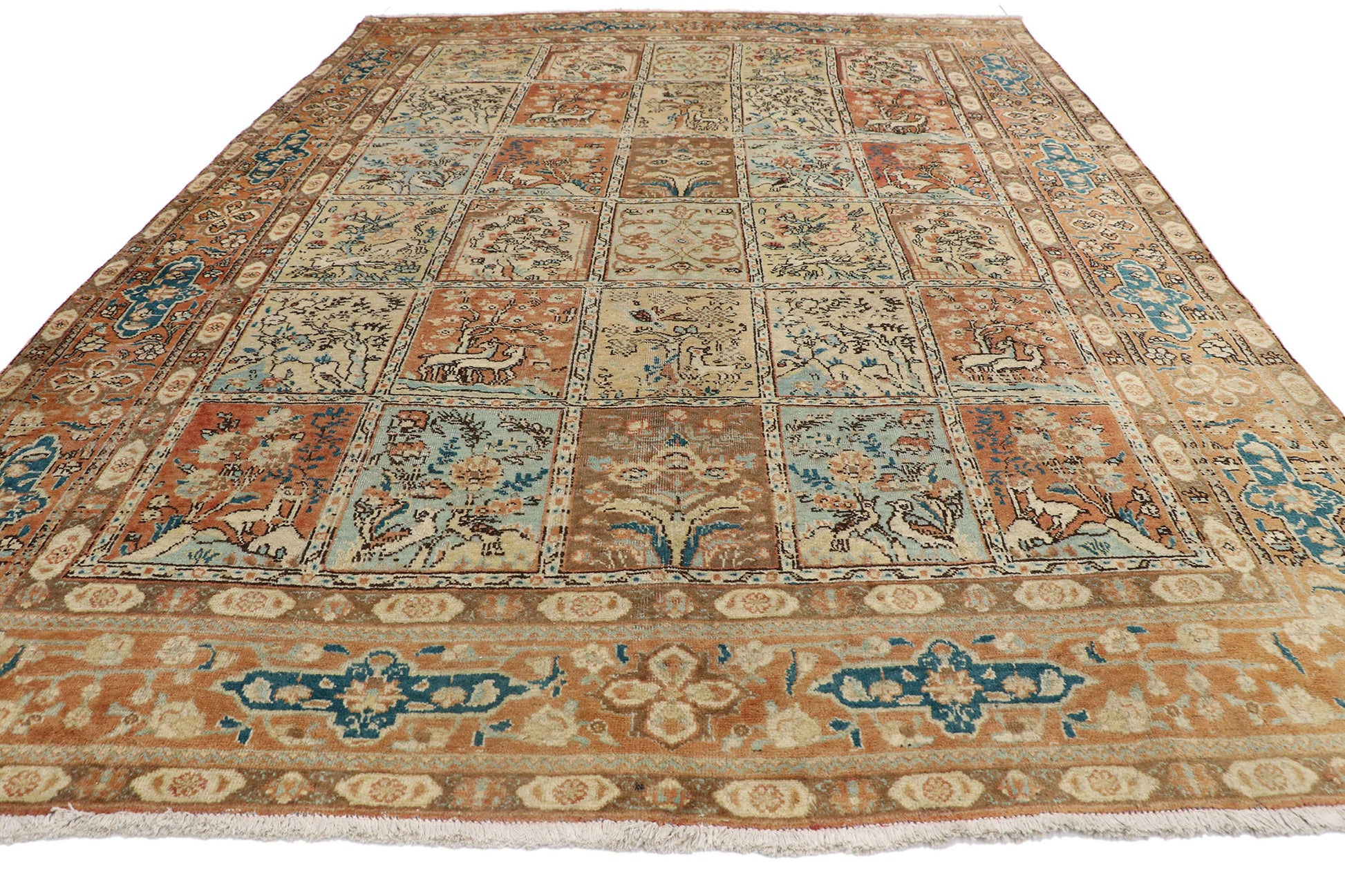 8 x 10 Vintage Persian Tabriz Rug 75605