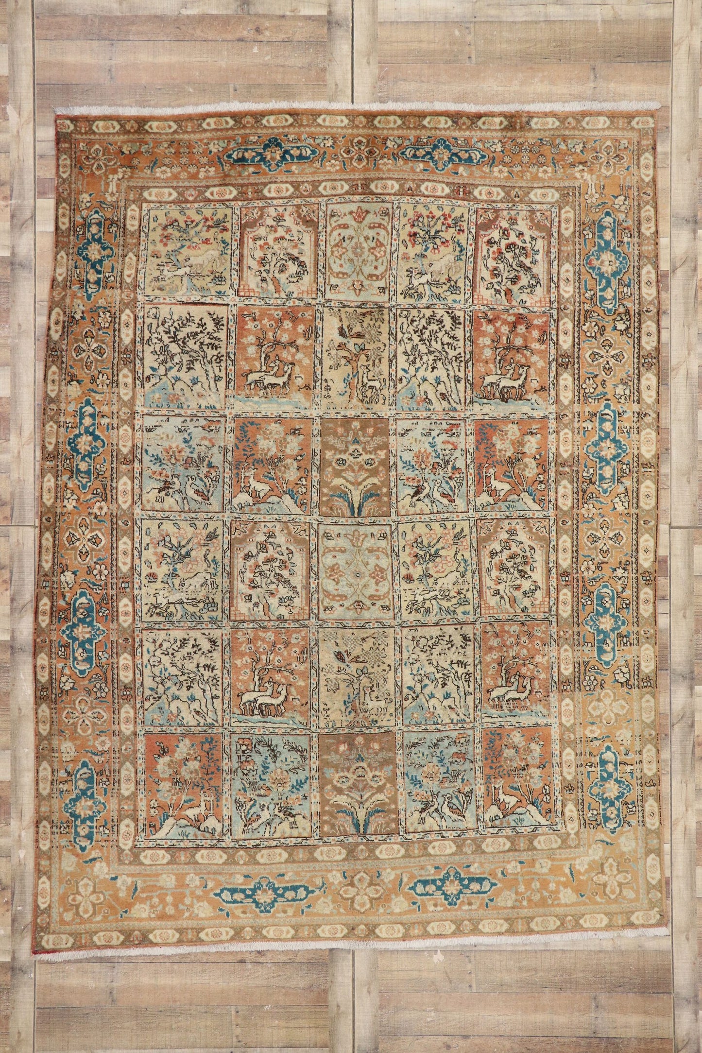 8 x 10 Vintage Persian Tabriz Rug 75605