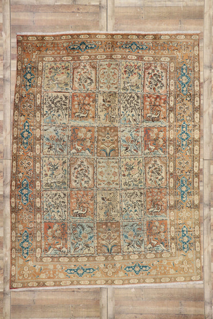 8 x 10 Vintage Persian Tabriz Rug 75605