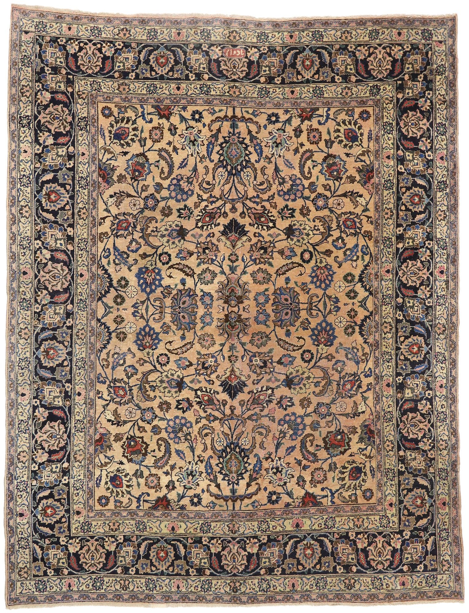 10 x 13 Vintage Persian Mashhad Rug 75609