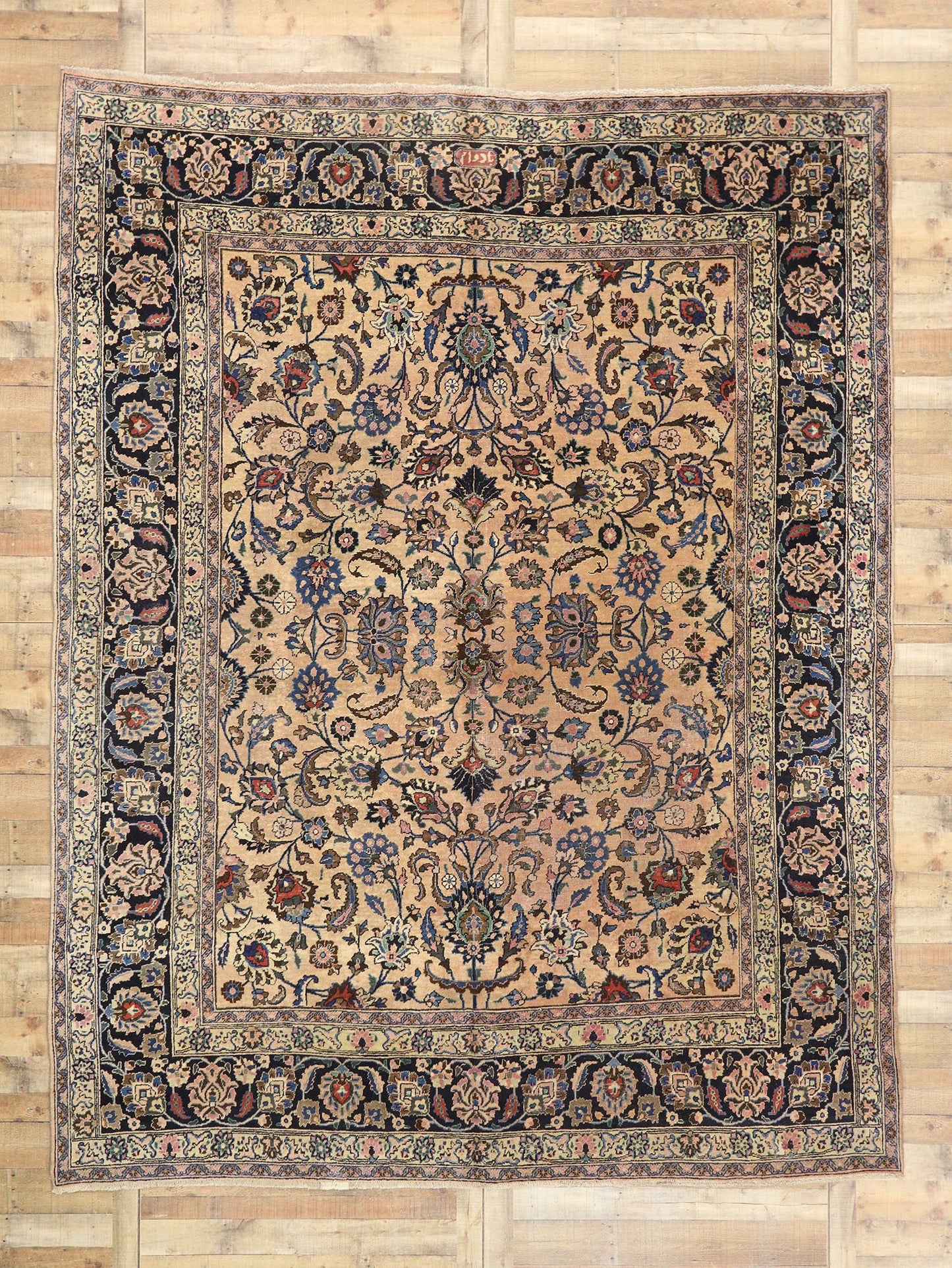 10 x 13 Vintage Persian Mashhad Rug 75609