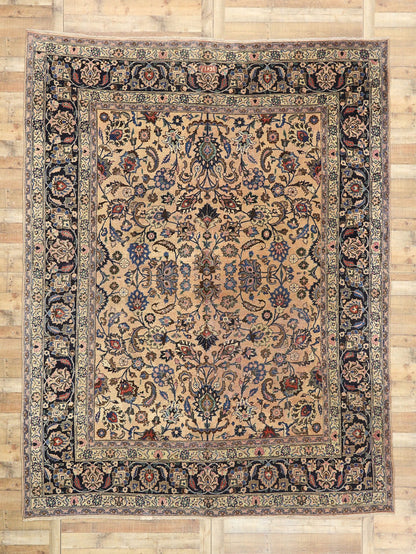 10 x 13 Vintage Persian Mashhad Rug 75609
