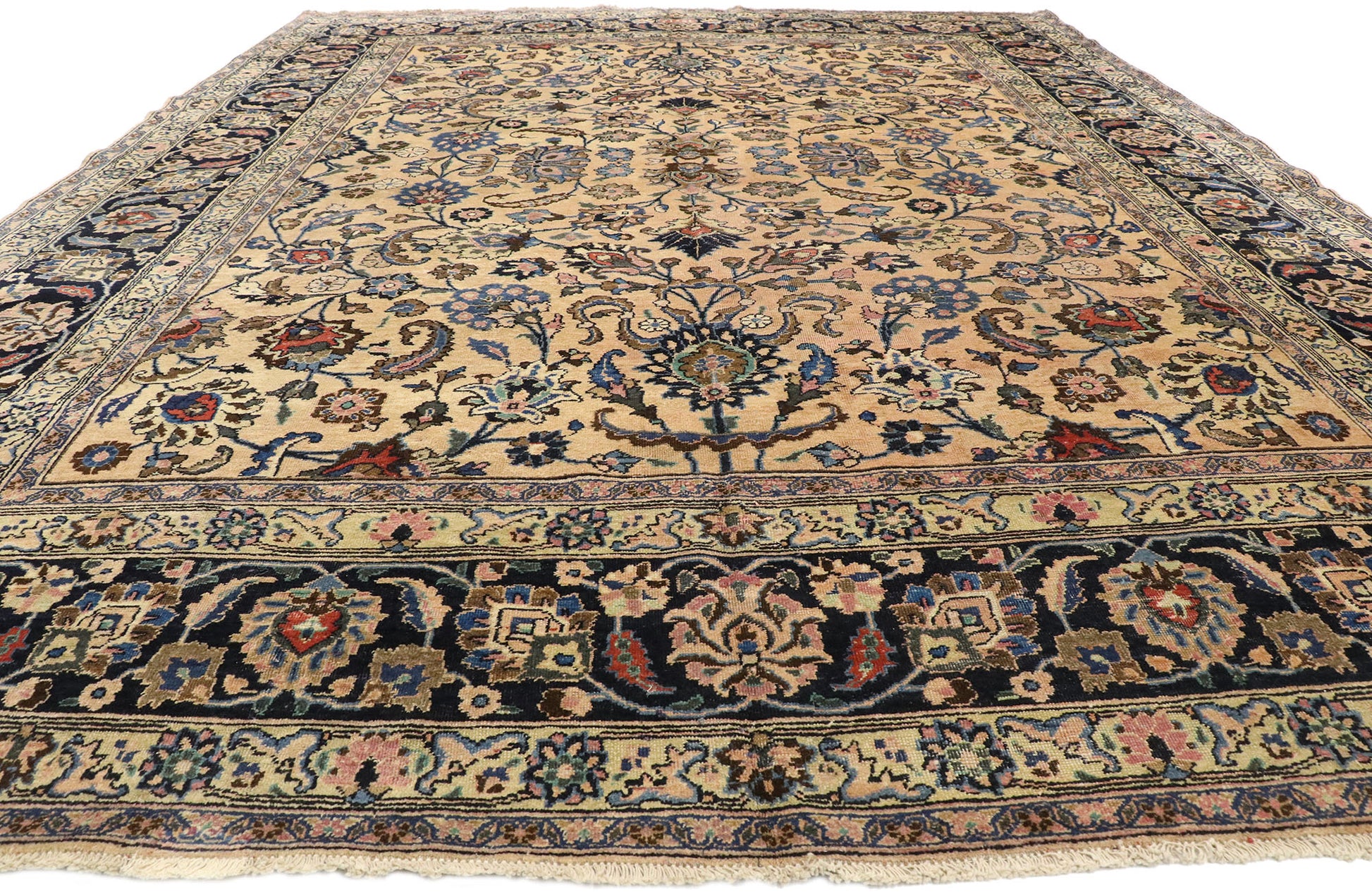 10 x 13 Vintage Persian Mashhad Rug 75609
