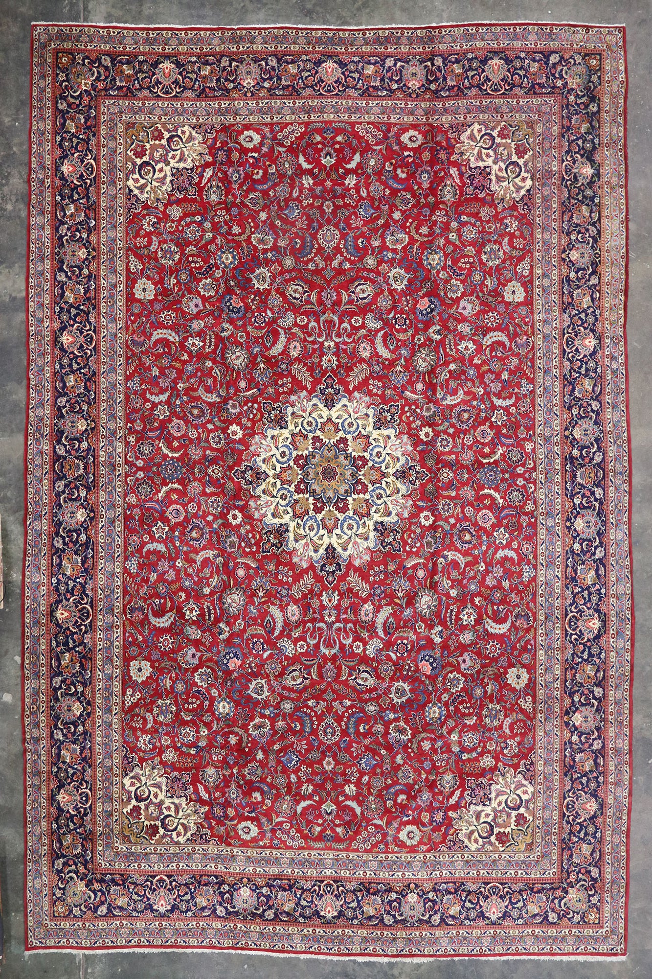 15 x 23 Antique Persian Kashan Rug 75650