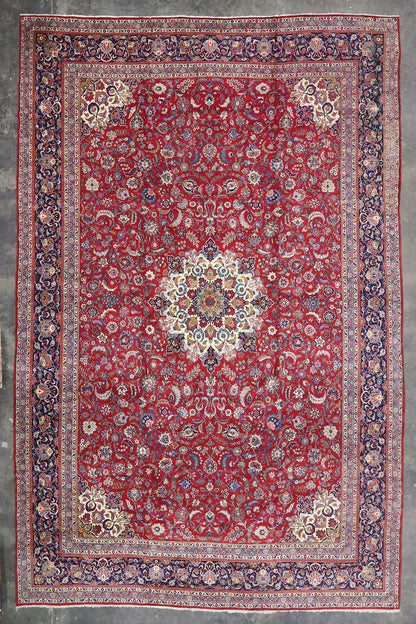 15 x 23 Antique Persian Kashan Rug 75650