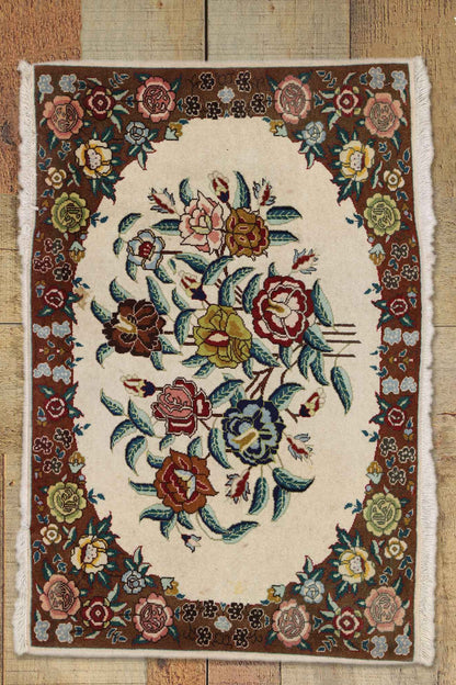 2 x 3 Vintage Persian Tabriz Rug 75654