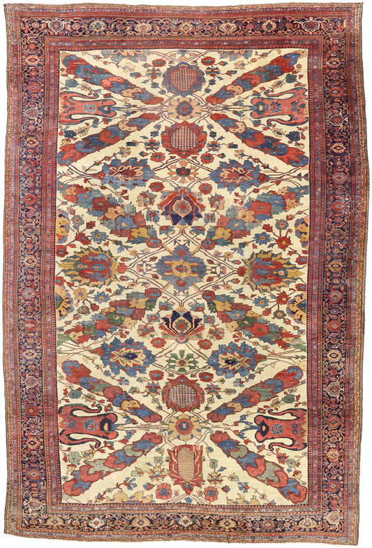 14 x 20 Antique Persian Ziegler Mahal Rug 75660