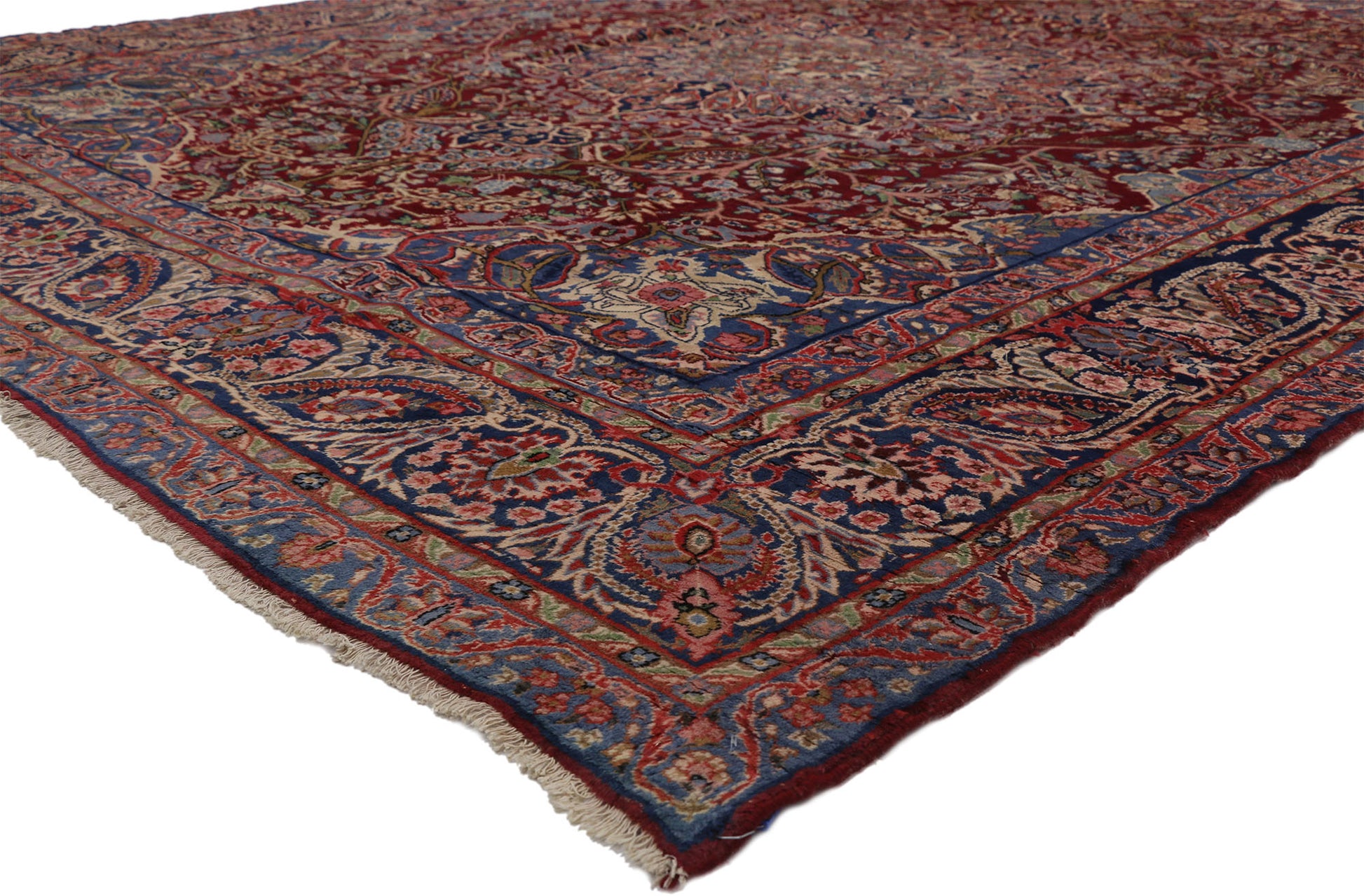 10 x 13 Vintage Yazd Rug 75661