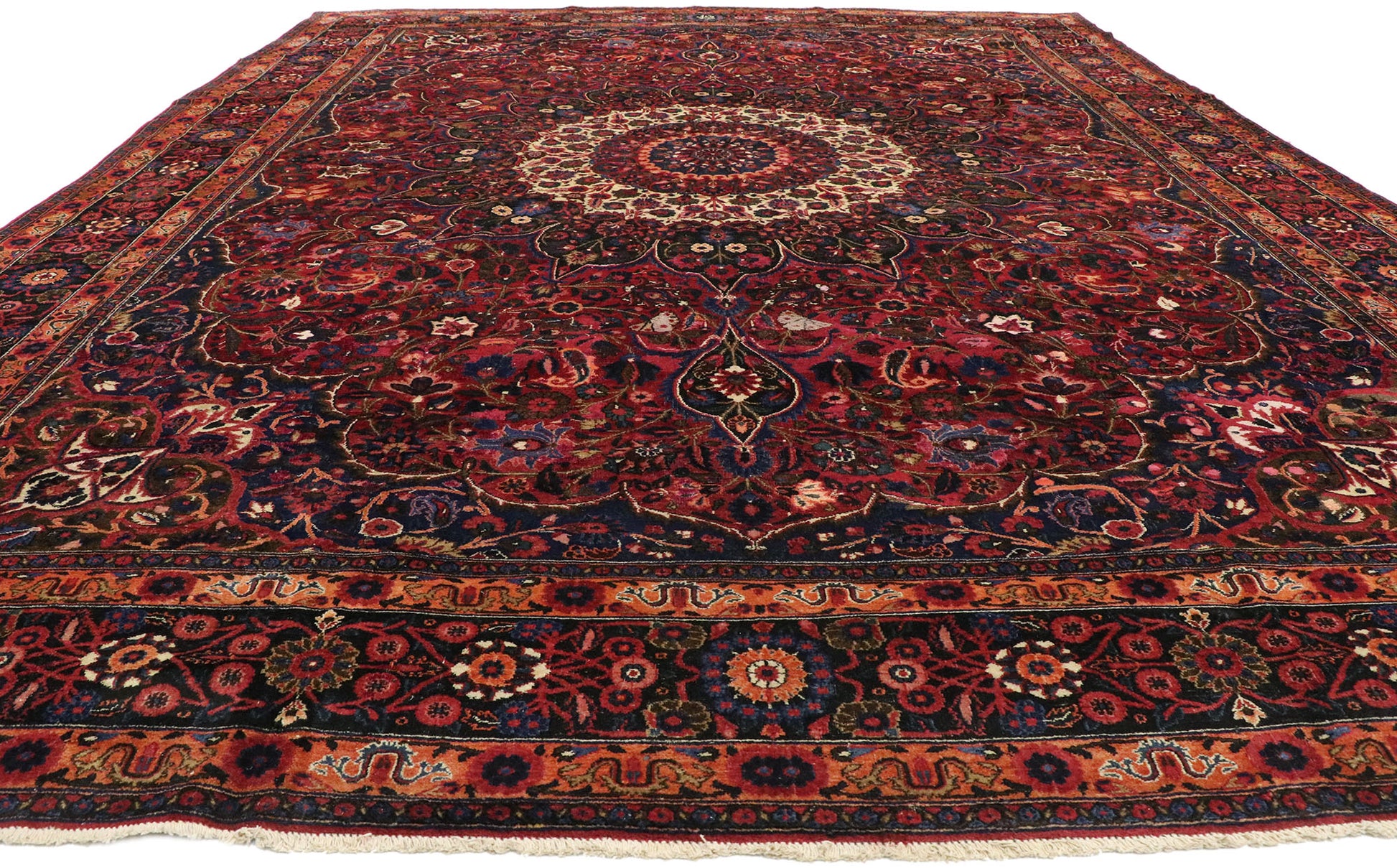 10 x 14 Antique Persian Mashhad Rug 75668