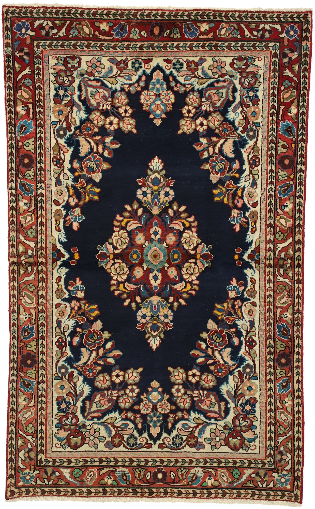 4 x 6 Vintage Persian Mahal Rug 75672