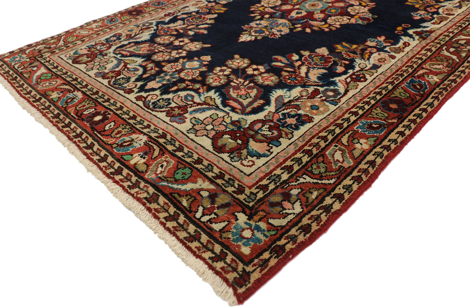 4 x 6 Vintage Persian Mahal Rug 75672
