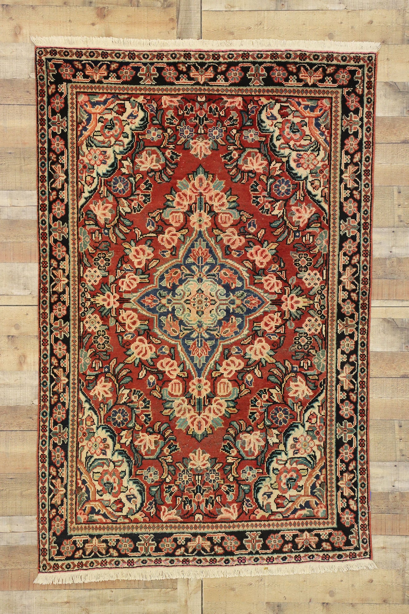4 x 7 Vintage Persian Mahal Rug 75675