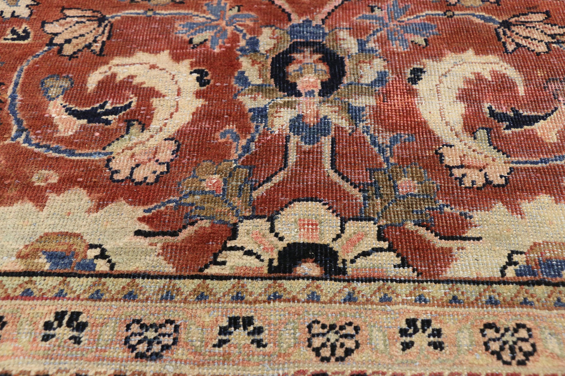 10 x 13 Vintage Persian Mahal Rug 75702