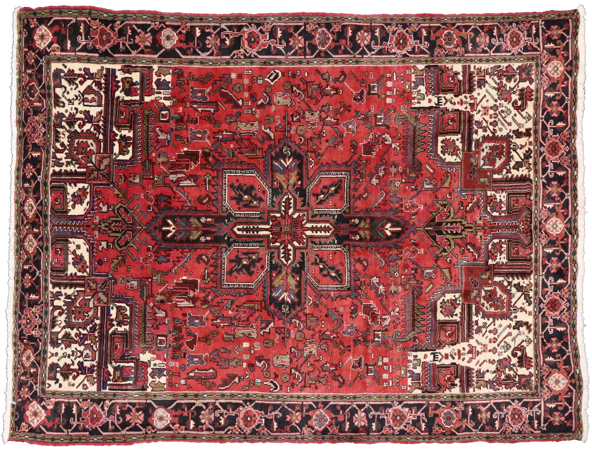 8 x 11 Vintage Heriz Rug 75710