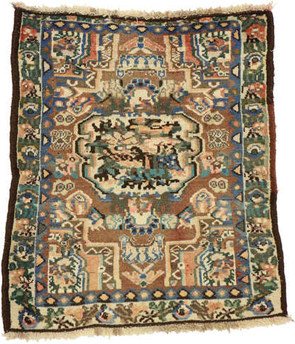 3 x 3 Vintage Persian Bakhtiari Rug 75762