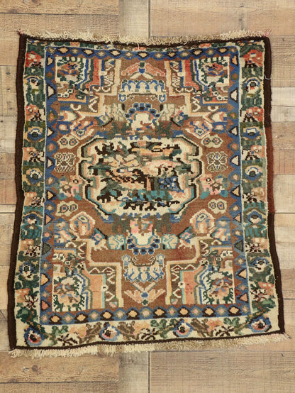 3 x 3 Vintage Persian Bakhtiari Rug 75762