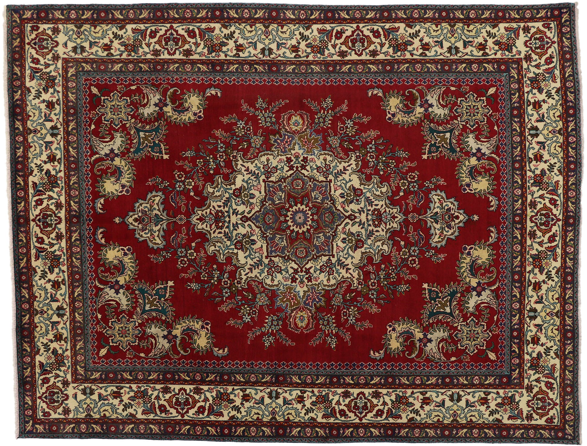 10 x 12 Vintage Persian Tabriz Rug 75766