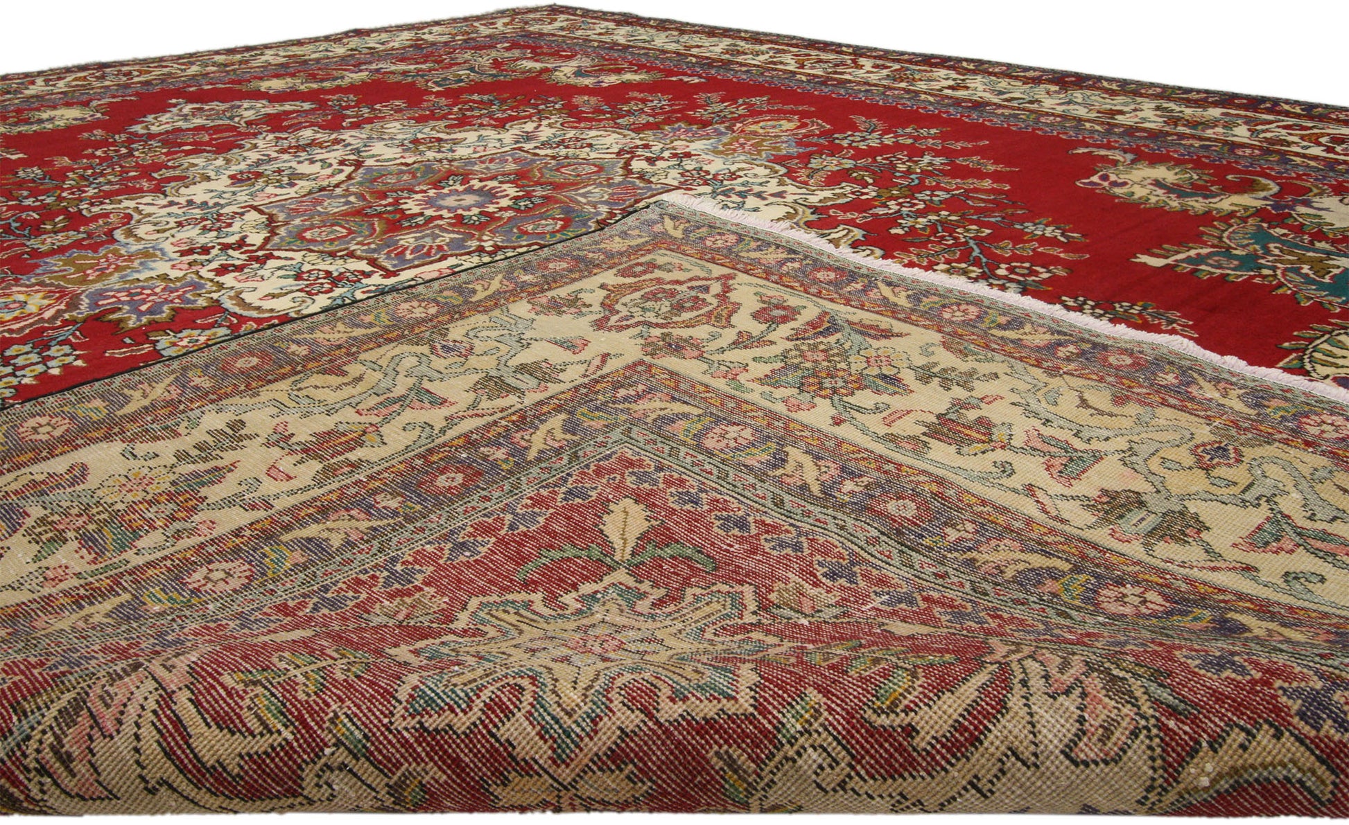 10 x 12 Vintage Persian Tabriz Rug 75766