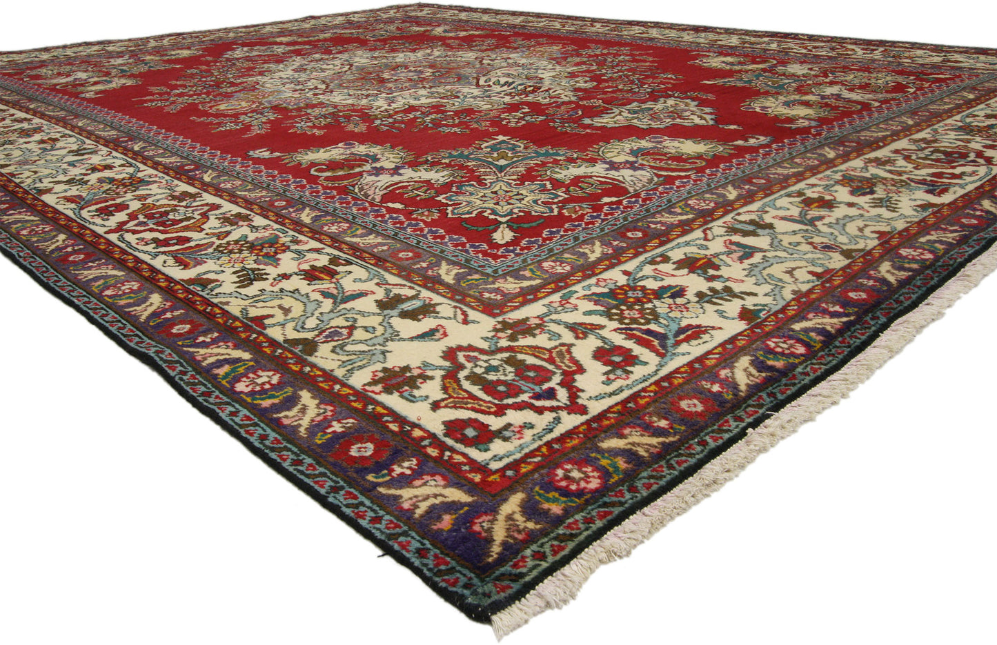 10 x 12 Vintage Persian Tabriz Rug 75766