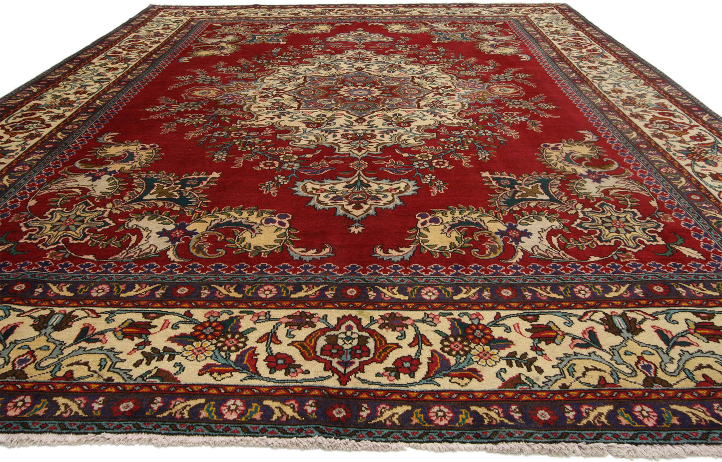 10 x 12 Vintage Persian Tabriz Rug 75766